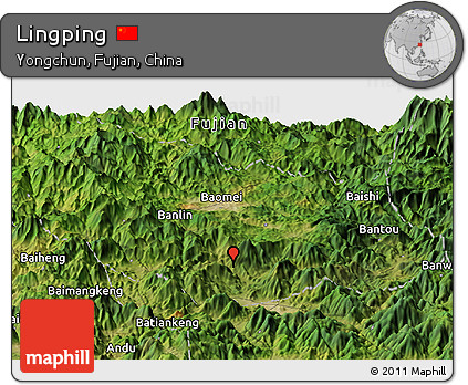 Satellite Panoramic Map of Lingping