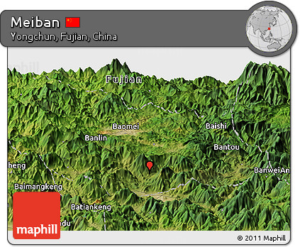 Satellite Panoramic Map of Meiban