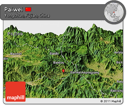 Satellite Panoramic Map of Paiwei
