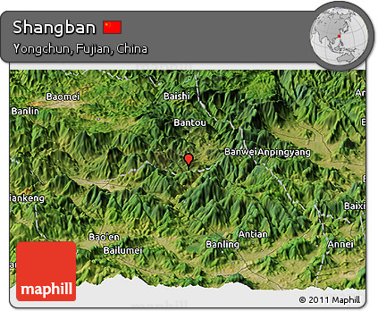 Satellite Panoramic Map of Shangban