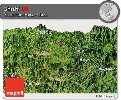 Satellite Panoramic Map of Shishi