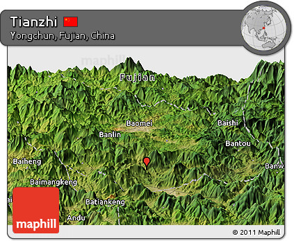 Satellite Panoramic Map of Tianzhi