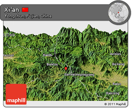 Satellite Panoramic Map of Xi'an