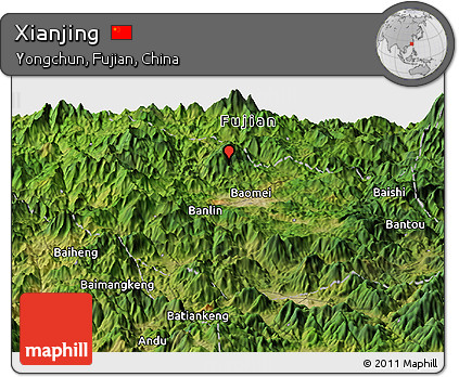 Satellite Panoramic Map of Xianjing