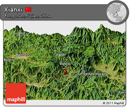 Satellite Panoramic Map of Xianxi