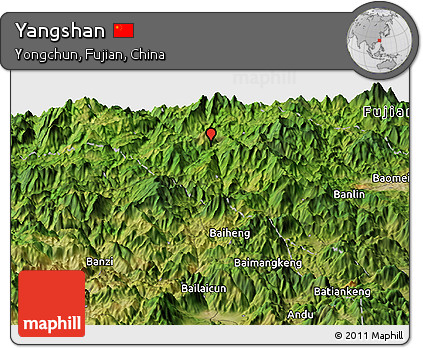 Satellite Panoramic Map of Yangshan