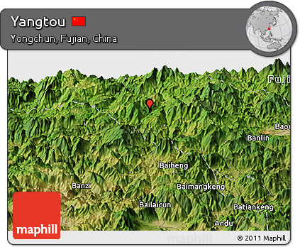 Satellite Panoramic Map of Yangtou