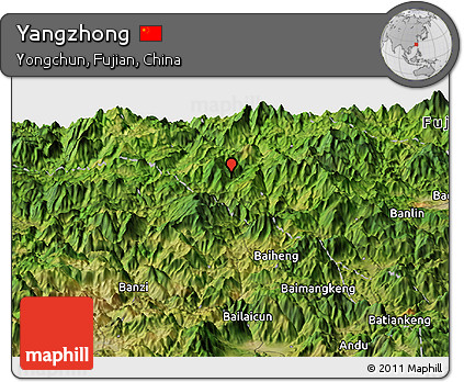 Satellite Panoramic Map of Yangzhong