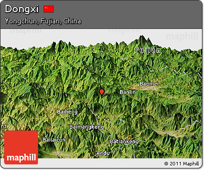 Satellite Panoramic Map of Dongxi