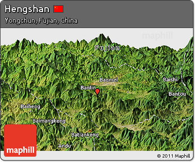 Satellite Panoramic Map of Hengshan