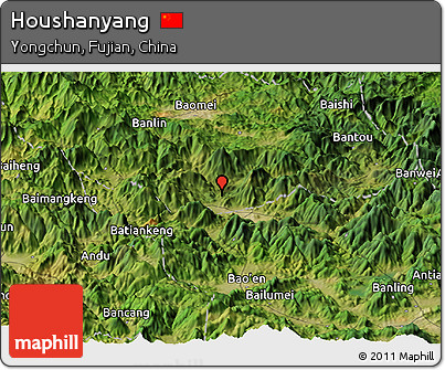 Satellite Panoramic Map of Houshanyang