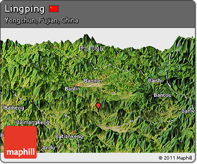 Satellite Panoramic Map of Lingping