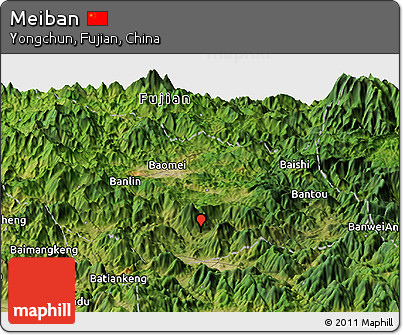 Satellite Panoramic Map of Meiban