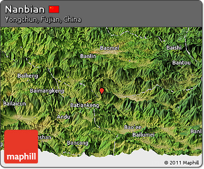 Satellite Panoramic Map of Nanbian