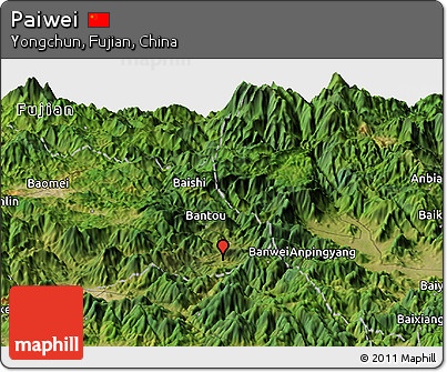 Satellite Panoramic Map of Paiwei