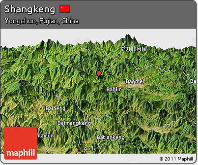 Satellite Panoramic Map of Shangkeng