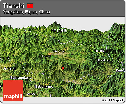 Satellite Panoramic Map of Tianzhi