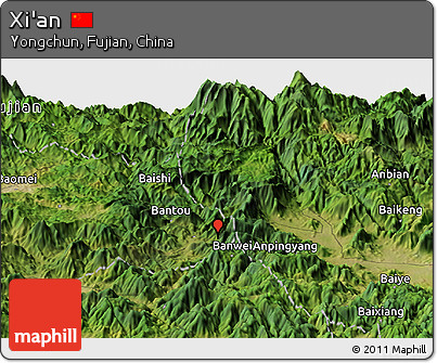 Satellite Panoramic Map of Xi'an