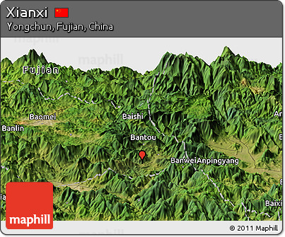 Satellite Panoramic Map of Xianxi