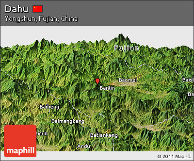 Satellite Panoramic Map of Dahu