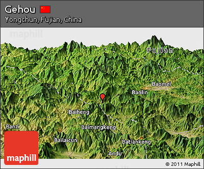 Satellite Panoramic Map of Gehou