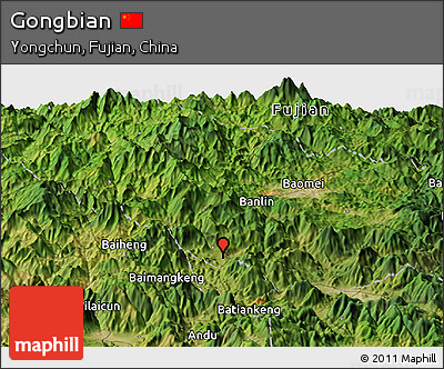 Satellite Panoramic Map of Gongbian
