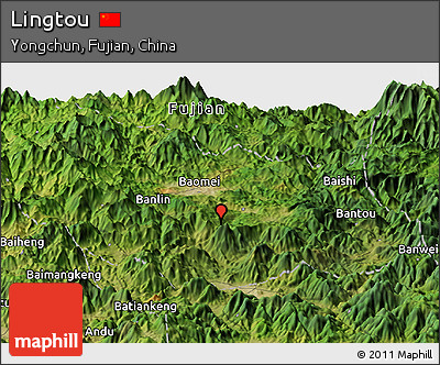 Satellite Panoramic Map of Lingtou