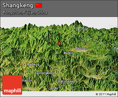 Satellite Panoramic Map of Shangkeng
