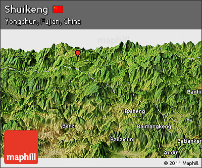 Satellite Panoramic Map of Shuikeng