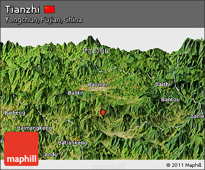Satellite Panoramic Map of Tianzhi