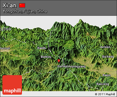 Satellite Panoramic Map of Xi'an