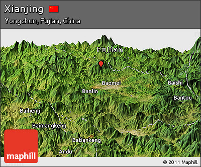 Satellite Panoramic Map of Xianjing