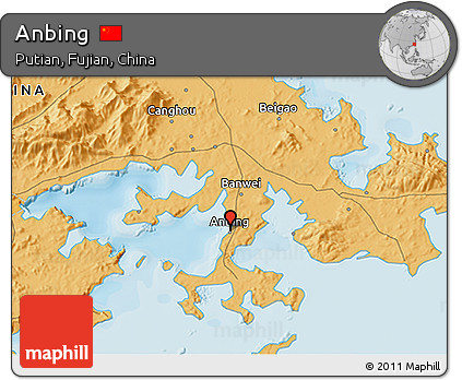 Political 3D Map of Anbing