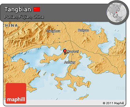 Political 3D Map of Tangbian