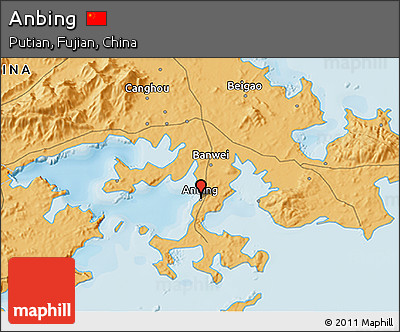 Political 3D Map of Anbing