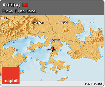 Political 3D Map of Anbing