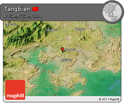 Satellite 3D Map of Tangbian