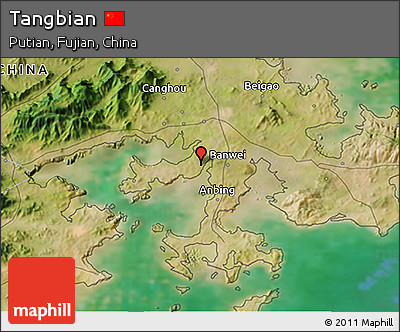 Satellite 3D Map of Tangbian