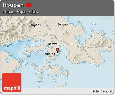 Shaded Relief 3D Map of Houpan