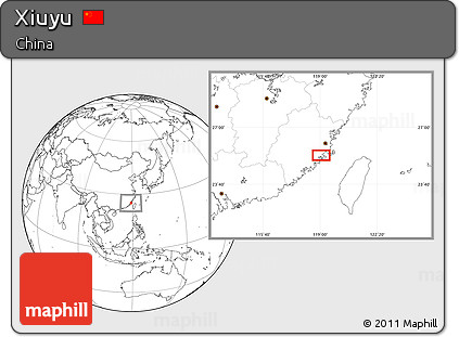 Blank Location Map of Xiuyu