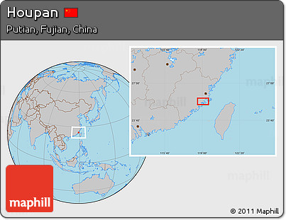 Gray Location Map of Houpan