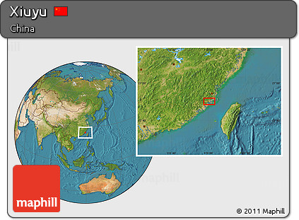 Satellite Location Map of Xiuyu