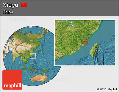 Satellite Location Map of Xiuyu