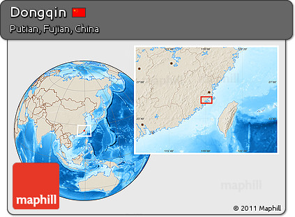 Shaded Relief Location Map of Dongqin