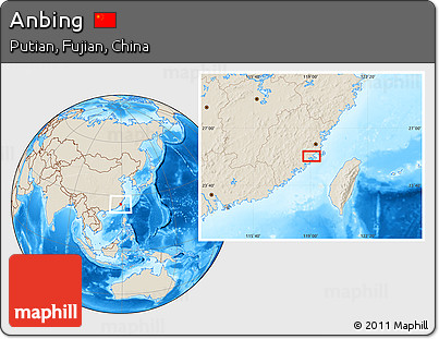 Shaded Relief Location Map of Anbing