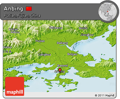 Physical Panoramic Map of Anbing