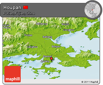Physical Panoramic Map of Houpan