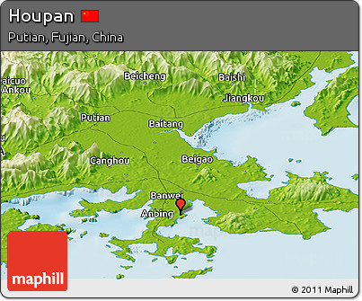 Physical Panoramic Map of Houpan