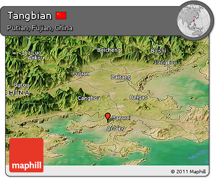 Satellite Panoramic Map of Tangbian