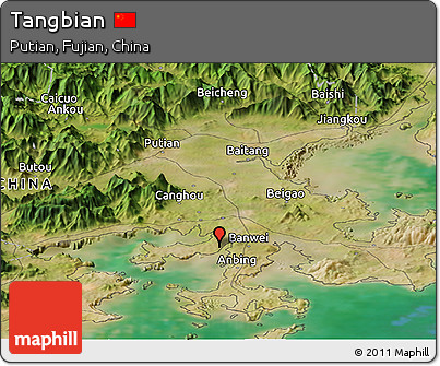 Satellite Panoramic Map of Tangbian